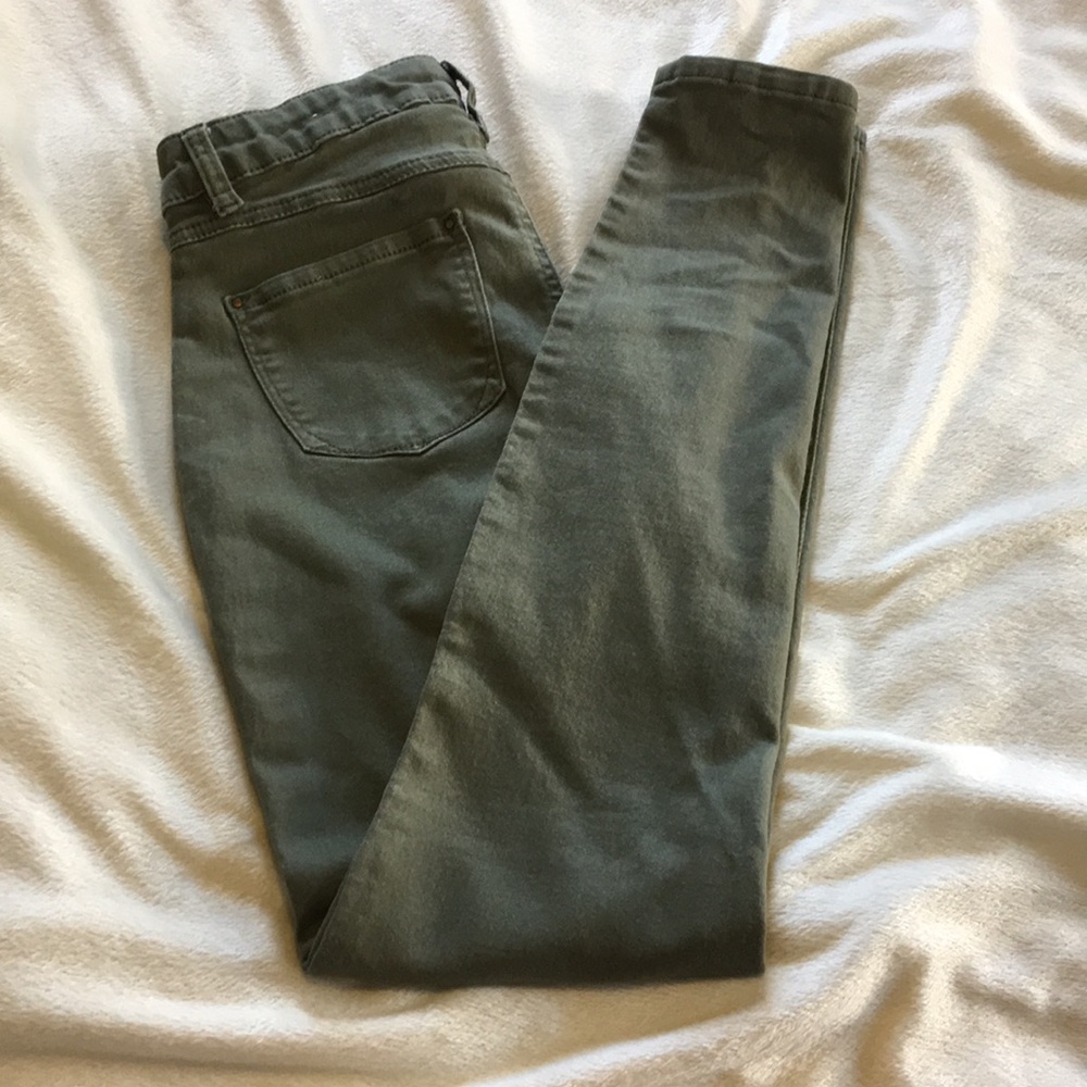 Olive colored jeggings